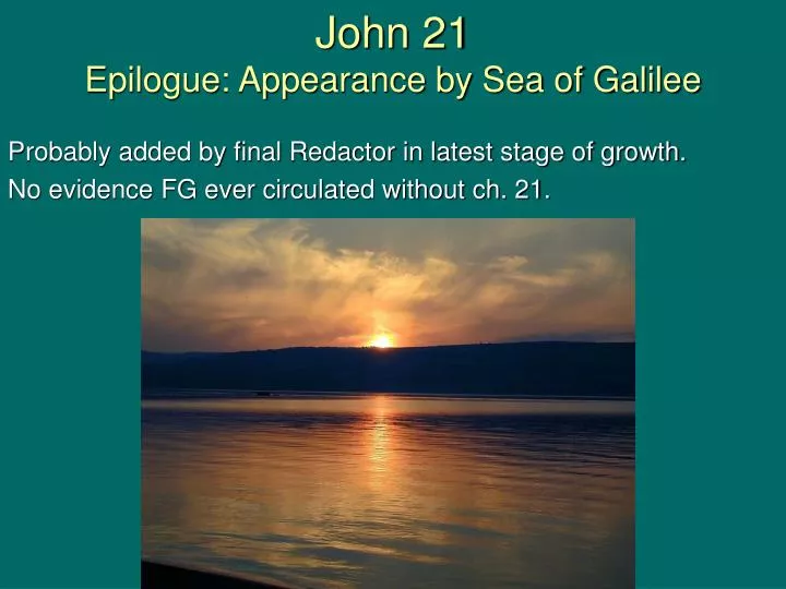 john 21 epilogue appearance by sea of galilee