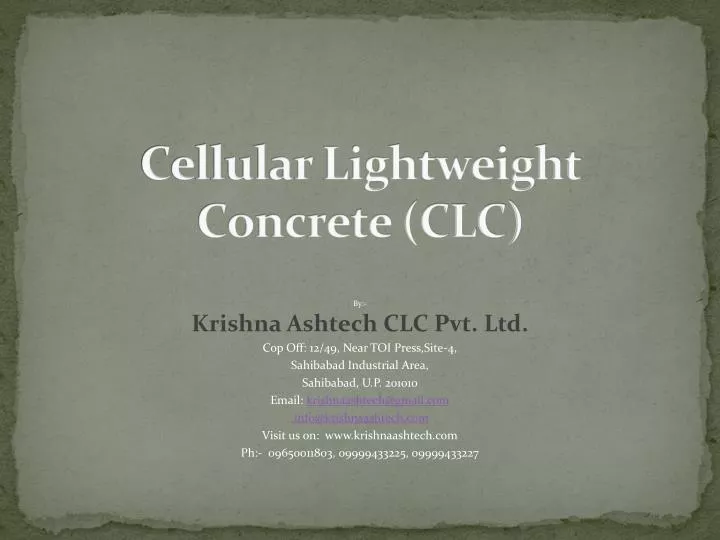 cellular lightweight concrete clc