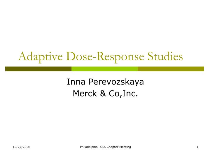 adaptive dose response studies