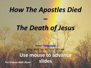 How The Apostles Died – The Death of Jesus