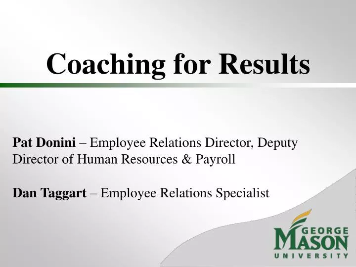 coaching for results