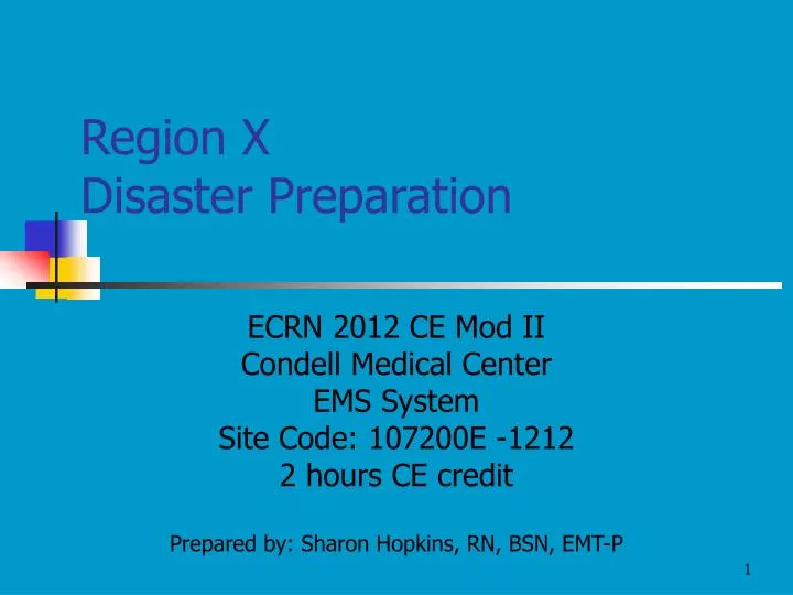 region x disaster preparation