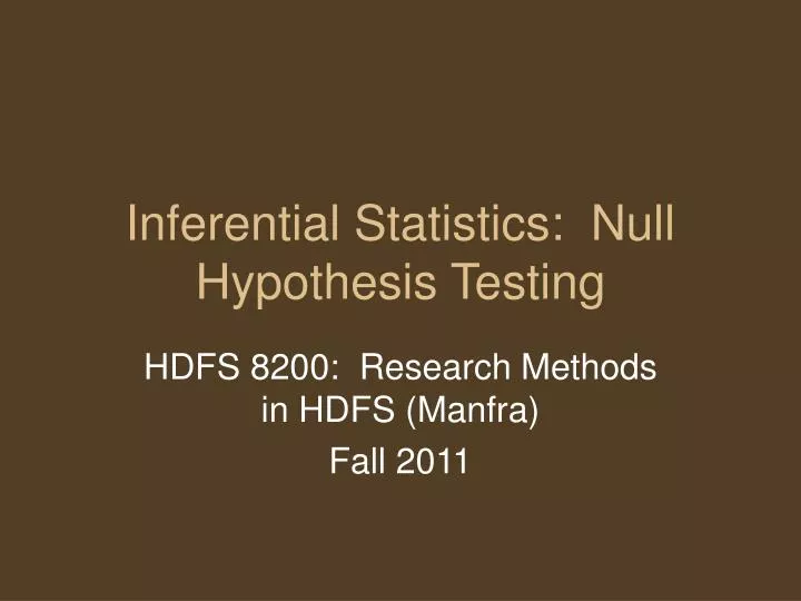 inferential statistics null hypothesis testing