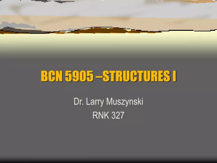 bcn 5905 structures i