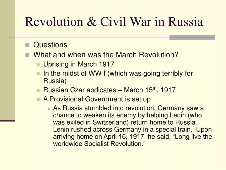 revolution civil war in russia