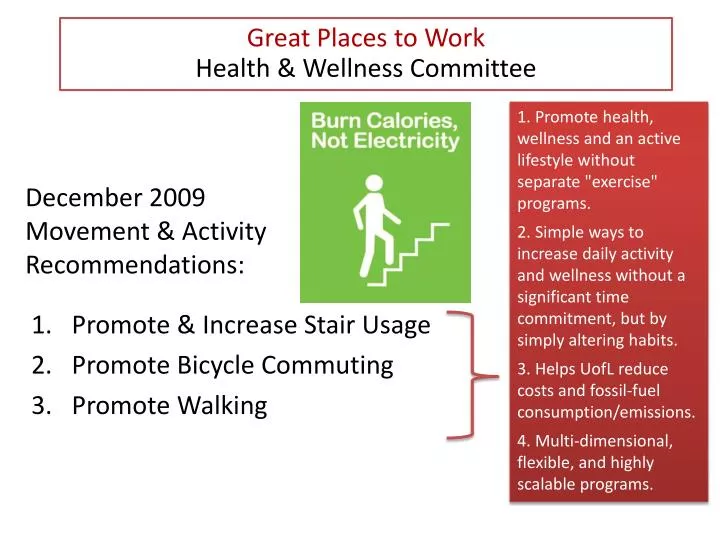december 2009 movement activity recommendations