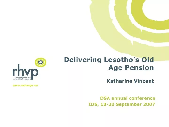 delivering lesotho s old age pension katharine vincent