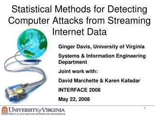 Statistical Methods for Detecting Computer Attacks from Streaming Internet Data