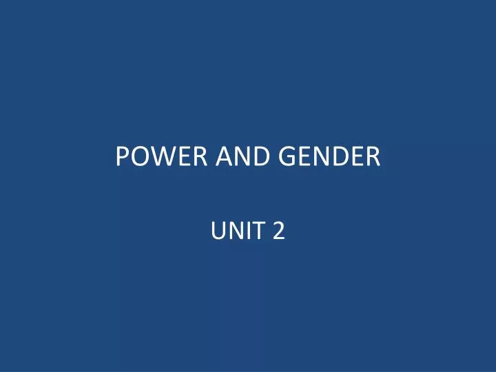 power and gender