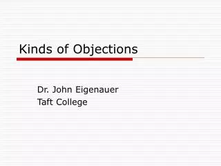 Kinds of Objections
