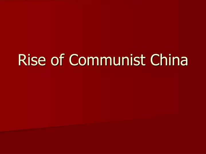 rise of communist china
