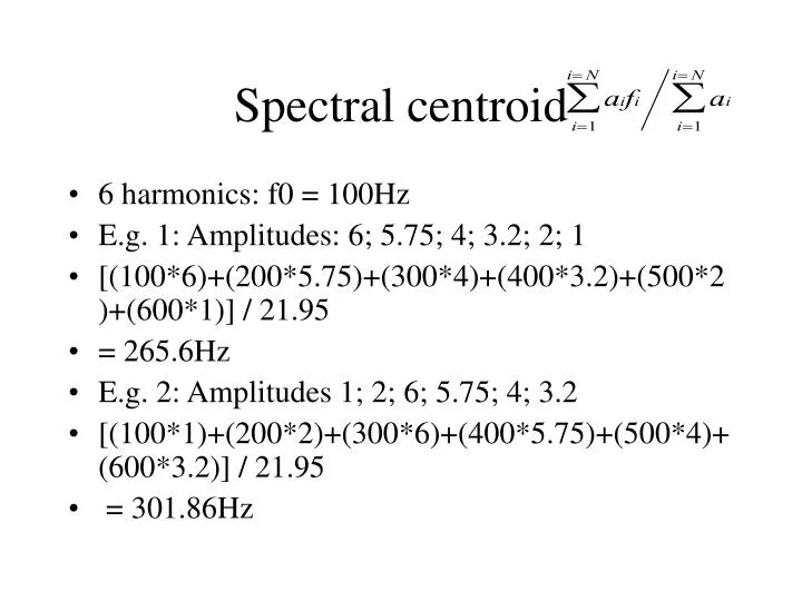 spectral centroid