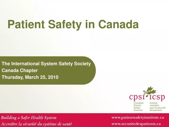 patient safety in canada