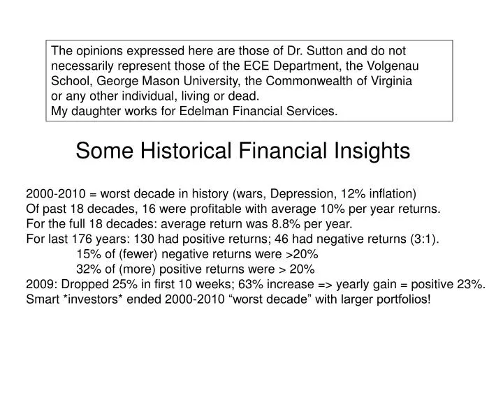 some historical financial insights