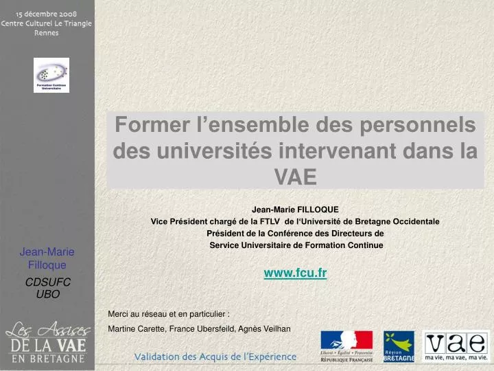 former l ensemble des personnels des universit s intervenant dans la vae