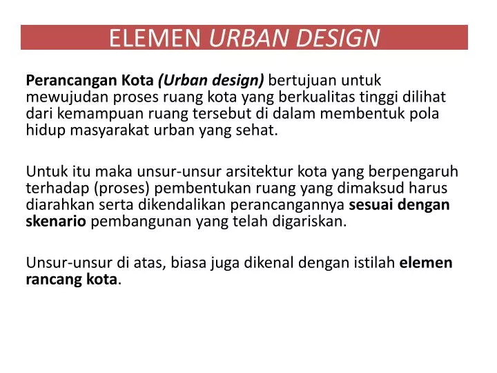 elemen urban design