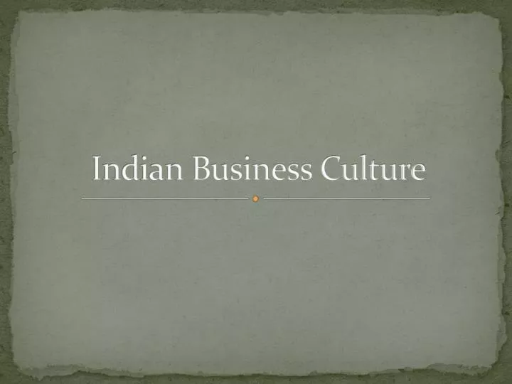 indian business culture