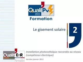 le gisement solaire