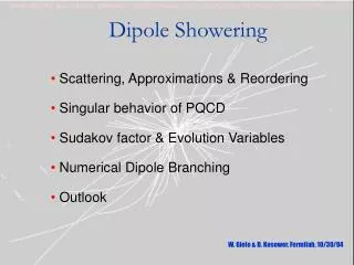 Dipole Showering
