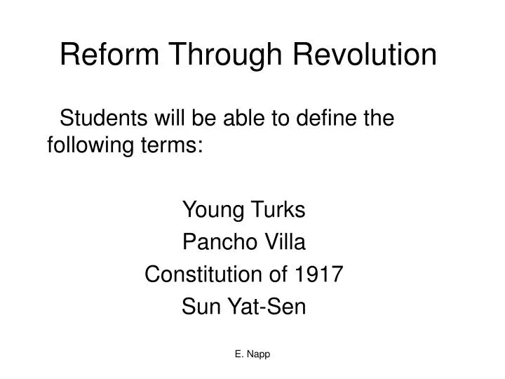 reform through revolution