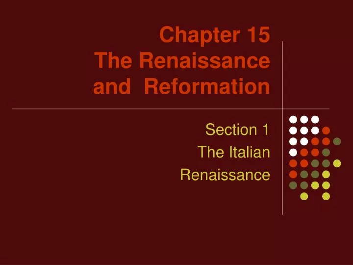 chapter 15 the renaissance and reformation