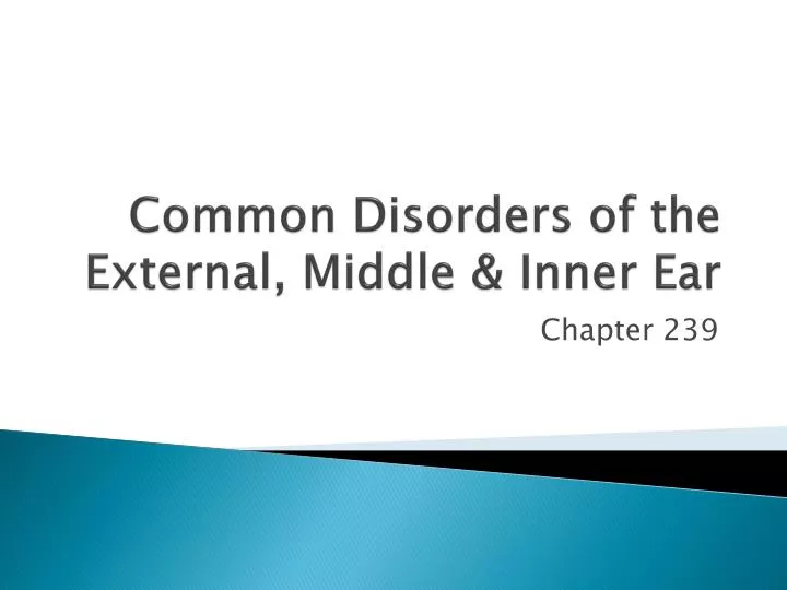 common disorders of the external middle inner ear
