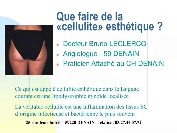 que faire de la cellulite esth tique