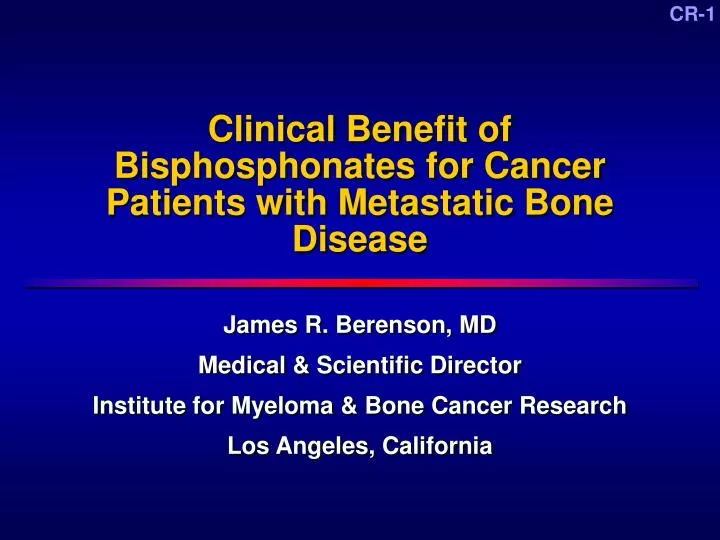 clinical benefit of bisphosphonates for cancer patients with metastatic bone disease