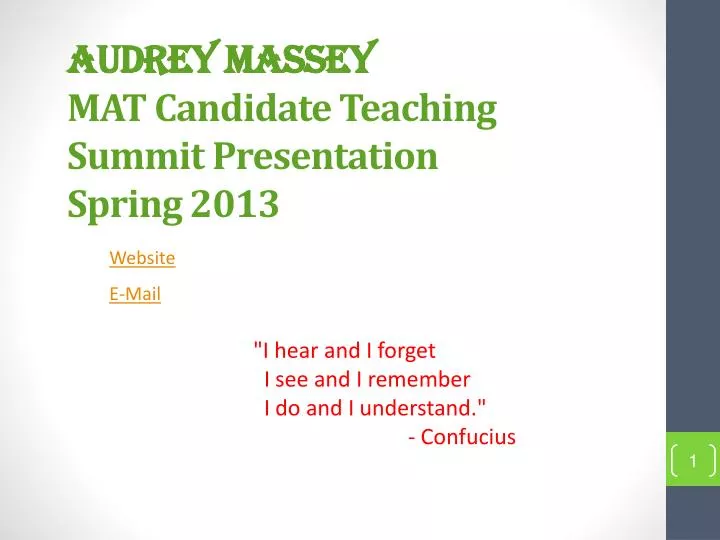 audrey massey mat candidate teaching summit presentation spring 2013