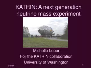 KATRIN: A next generation neutrino mass experiment