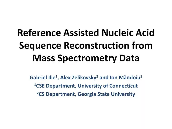 reference assisted nucleic acid sequence reconstruction from mass spectrometry data