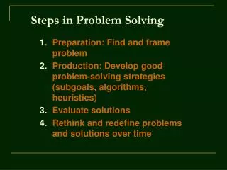 Steps in Problem Solving