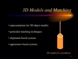 3D Models and Matching