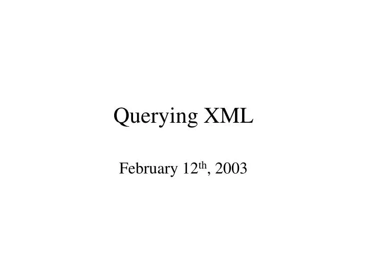 querying xml