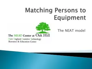 Matching Persons to Equipment