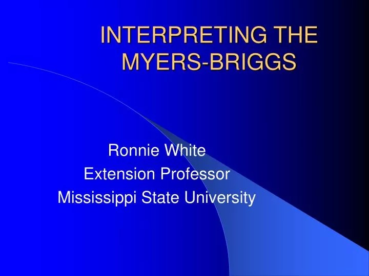 interpreting the myers briggs