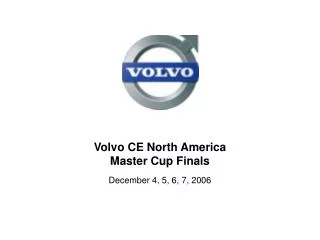 Volvo CE North America Master Cup Finals