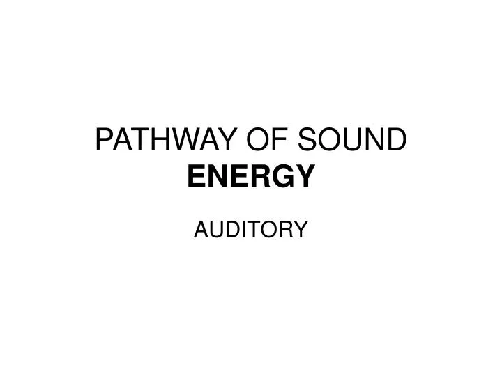 pathway of sound energy