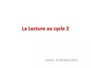 la lecture au cycle 2