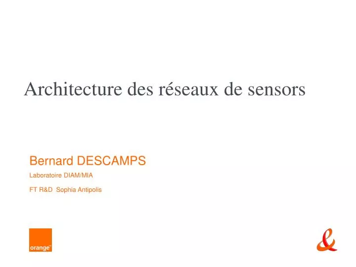 architecture des r seaux de sensors