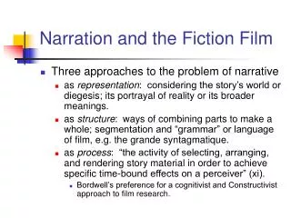 Narration and the Fiction Film