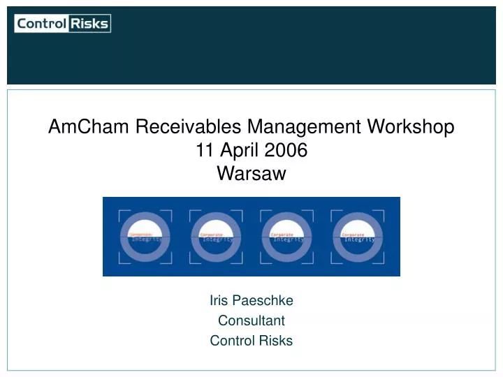 amcham receivables management workshop 11 april 2006 warsaw