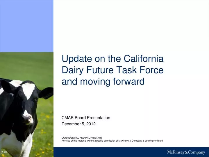 update on the california dairy future task force and moving forward