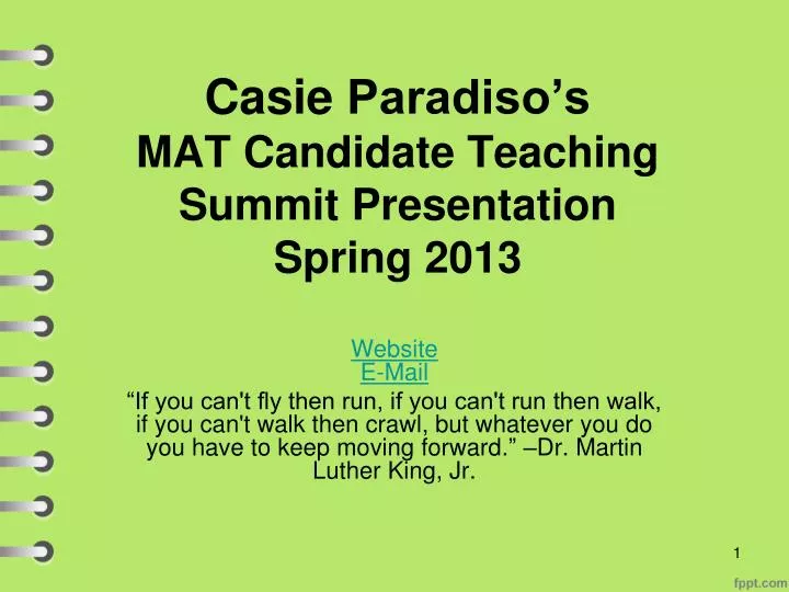 casie paradiso s mat candidate teaching summit presentation spring 2013