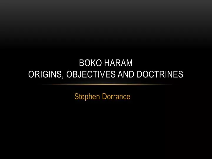 boko haram origins objectives and doctrines