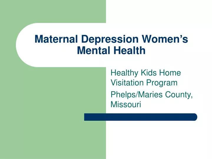 maternal depression women s mental health