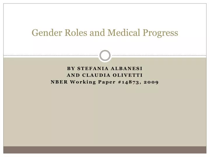 gender roles and medical progress