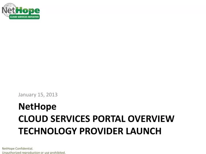 nethope cloud services portal overview technology provider launch