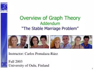 Overview of Graph Theory Addendum “The Stable Marriage Problem”