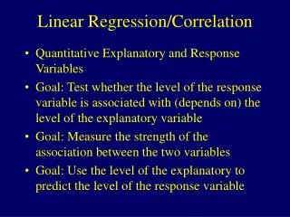 Linear Regression/Correlation